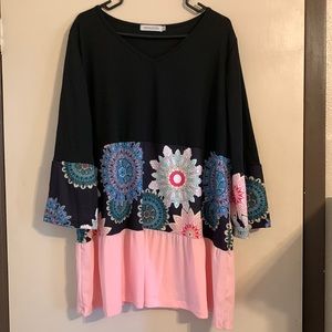 Black and pink blouse